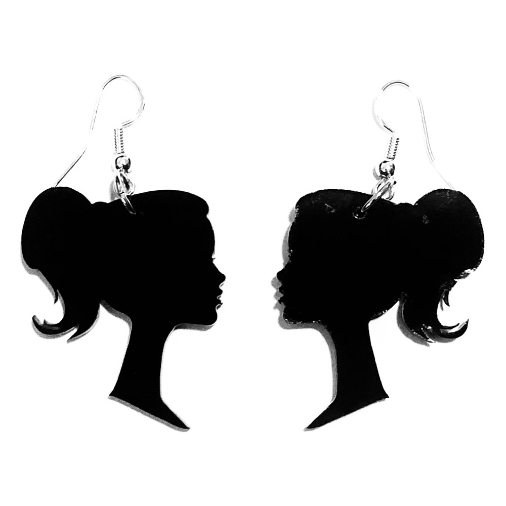 Ponytail acrylic earrings